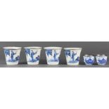 A (lot of 6) Chinese blue and white cups