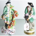 (lot of 2) Continental porcelain figural sculptures