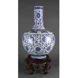 Large Chinese blue and white bottle vase