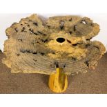 A Ron Gerton wood turned buckeye burl cylindrical vessel