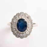 A sapphire, diamond and fourteen karat gold ring, Effy