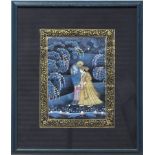 Indian manuscript painting of Krishna