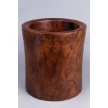 Chinese hardwood cylondrical brush pot