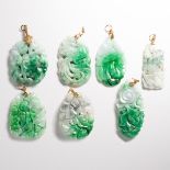 A group of jade pendants