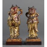 (lot of 2) Miniature pair Chinese gilt bronze figures