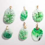 A group of jade pendants