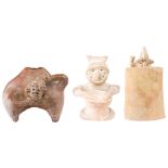 (lot of 3) A Pre Columbian figure group