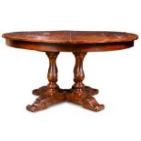 A Theodore Alexander Castle Bromwich antique wood expandable dining table