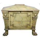 A rare Regency faux marble cellarette first quarter 19th century