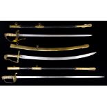 (lot of 3) Anglo-Indian or Siamese swords