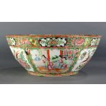 Chinese Rose Canton medallion punch bowl