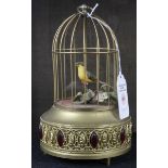 Continental automaton birdcage with singing bird