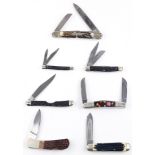 (lot of 7) A collection of pocket knives