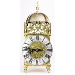 English brass lantern clock