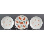 (Lot of 3) A Group of Famille Rose 'Goldfish' Dishes