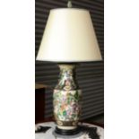 Chinese famille verte vase lamp