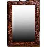 Patinated metal mirror