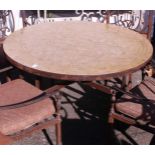 Outdoor dining table having a mosaic top