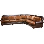 A Large Modern leather sectional couch