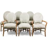 A group of McGuire San Francisco dining chairs