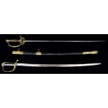 (lot of 2) European Naval officer swords