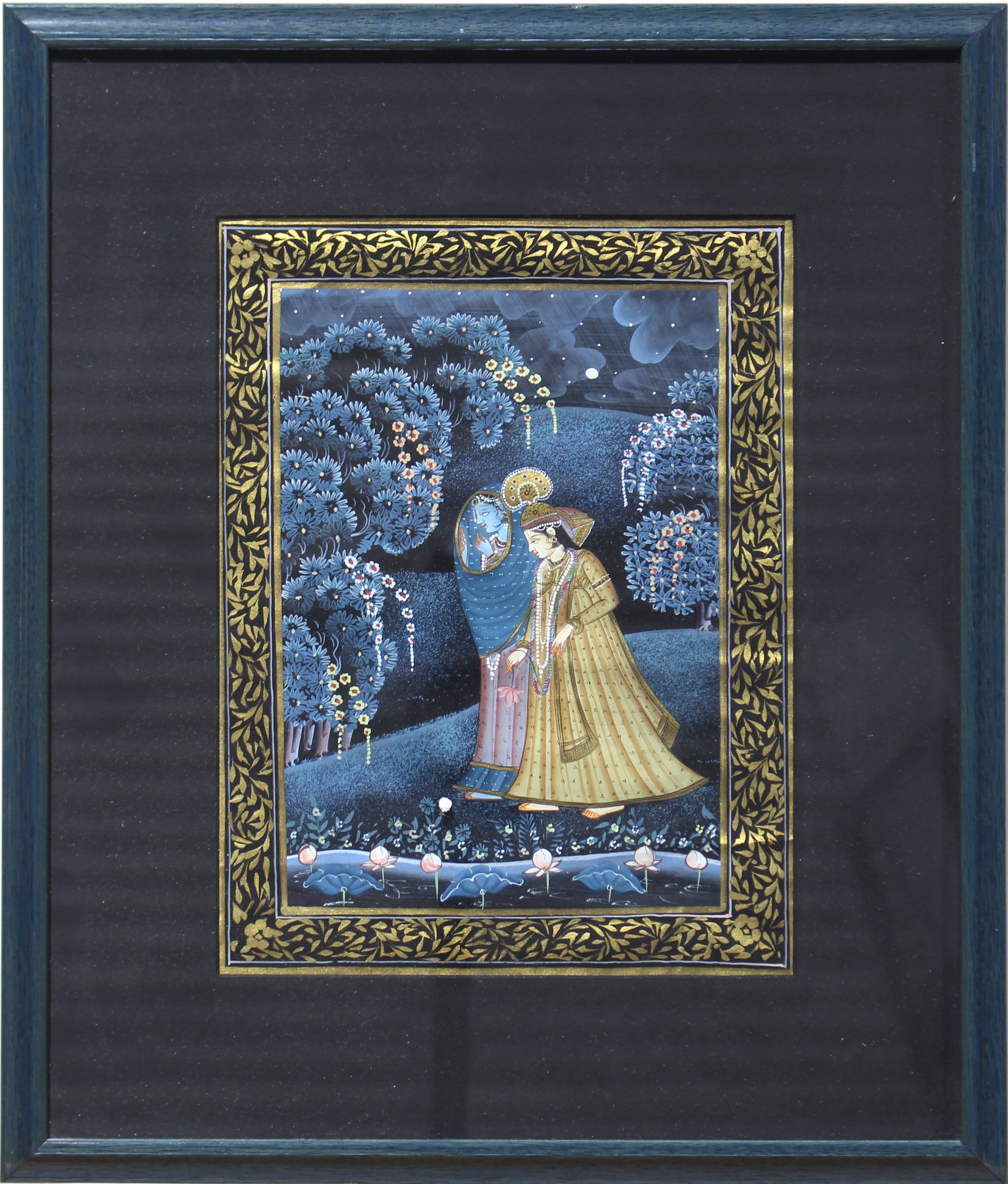 Indian manuscript painting of Krishna - Image 2 of 2