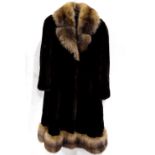 A Carillon mink coat with sable collar and cuffs