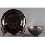 A (lot of 2) Chinese Jian black glazed dishes