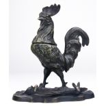 A French Animalia style bronze figural inkwell