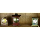(lot of 3) Three European shelf clocks in the Chinoiserie taste