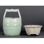 (Lot of 2) A Celadon-Glazed Water Pot and A Ge-Type Jardinere