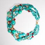 A turquoise bead necklace