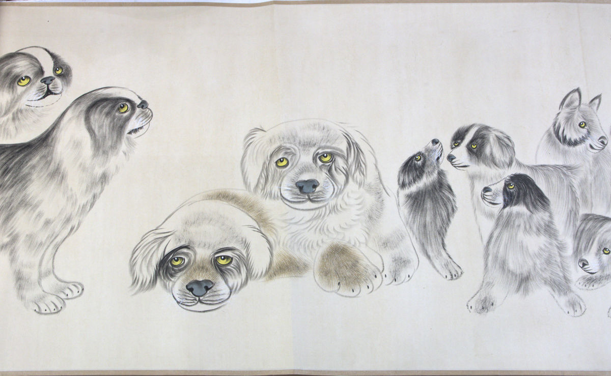 Attributed to Jiang Han Ding, Animals, handscoll - Image 4 of 5