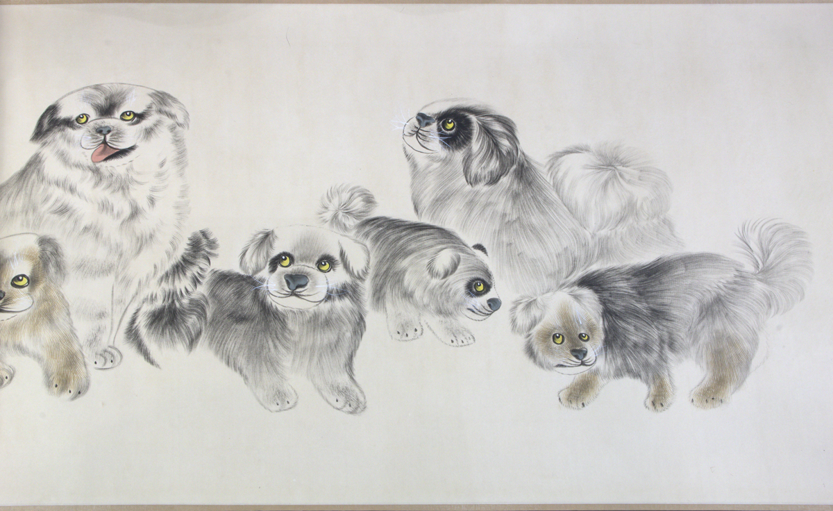 Attributed to Jiang Han Ding, Animals, handscoll - Image 2 of 5