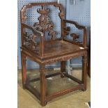 Chinese blackwood horse shoe armchair