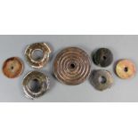 7 Archaistic style hardstone bi discs