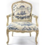 A Louis XV style fauteuil
