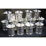 (lot of 13) Metropolitan Museum Reproduction plated mint julep cups