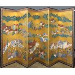 A Japanese Tale of Genji six panel screen