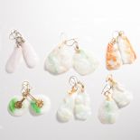 A group of nephrite earrings