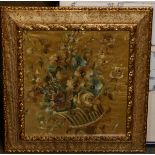 Framed Victorian silk embroidery