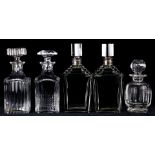 A (lot of 5) crystal decanters