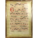 15th century Gregorian Antiphonal manuscript folio