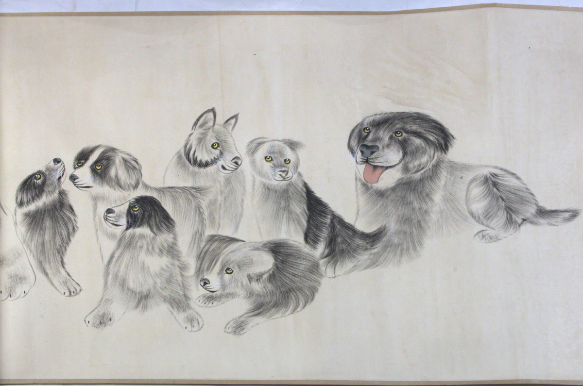 Attributed to Jiang Han Ding, Animals, handscoll - Image 3 of 5
