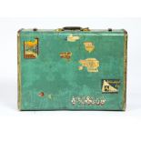 A Mid Century aquamarine suitcase circa 1950