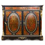 A Napoleon III style ebonized and boulle decorated cabinet