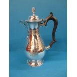 A 19th century sterling silver chocolate pot, approx 378g