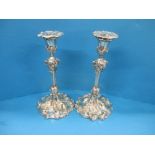 A Pair of late 19th century Elkington & Co plated candlesticks