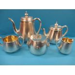 A Victorian sterling silver tea set by Hunt & Roskell late Storr & Mortimer, date marked 1864/65,