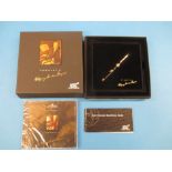 A Montblanc 'Mozart' pen in original box with paperwork